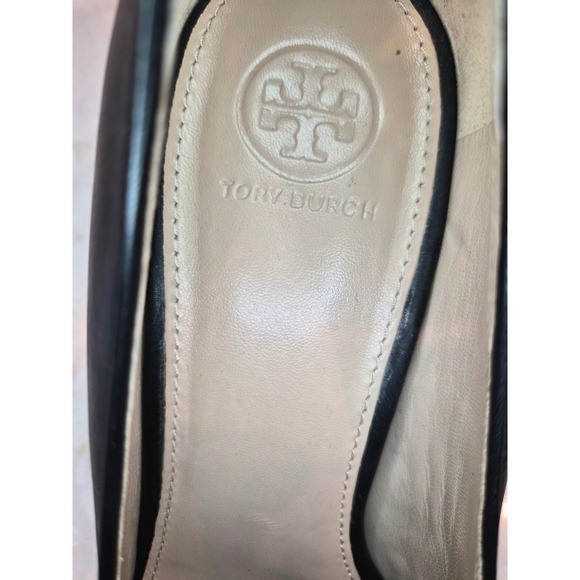 TORY BURCH "Janey"  50mm Calf Leather Pumps Women -‎ SZ 9 Black - Picture 2 of 10